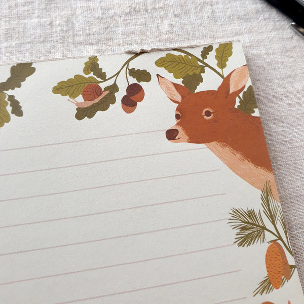 Woodland animals notepad