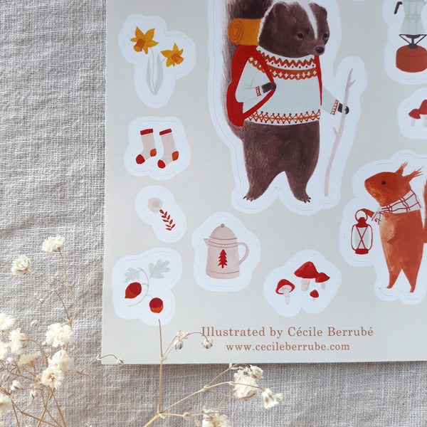 A6 sticker sheet - Camping friends