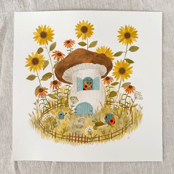 Mushroom house original art
