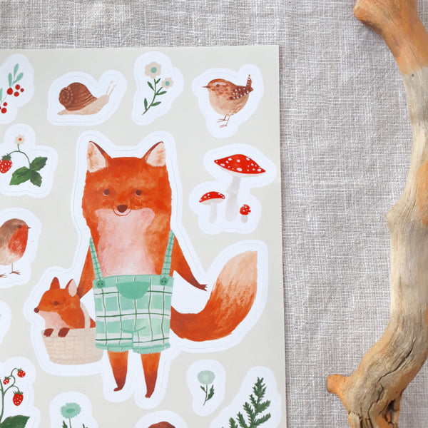 A6 sticker sheet - Mama fox