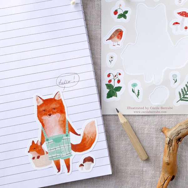 A6 sticker sheet - Mama fox