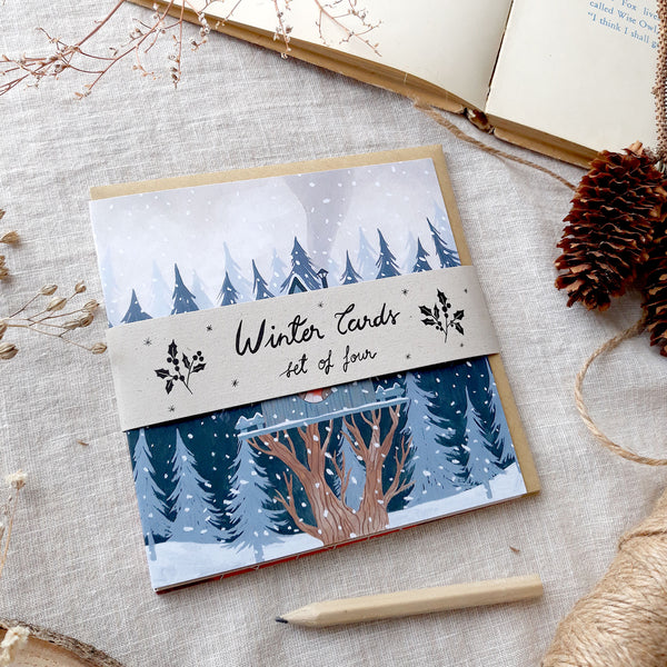 Winter cards - Set of four