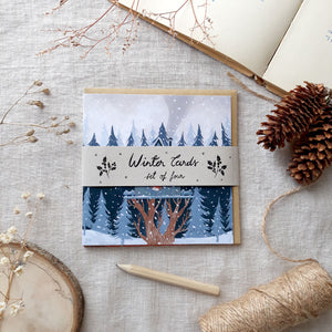 Winter cards - Set of four