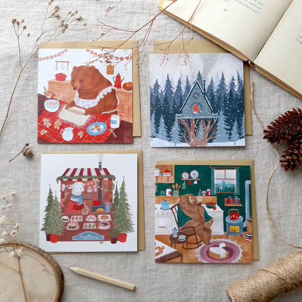 Winter cards - Set of four