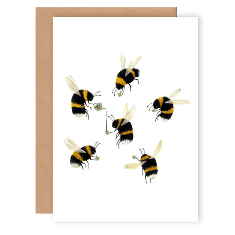 Bees tea party A6 card