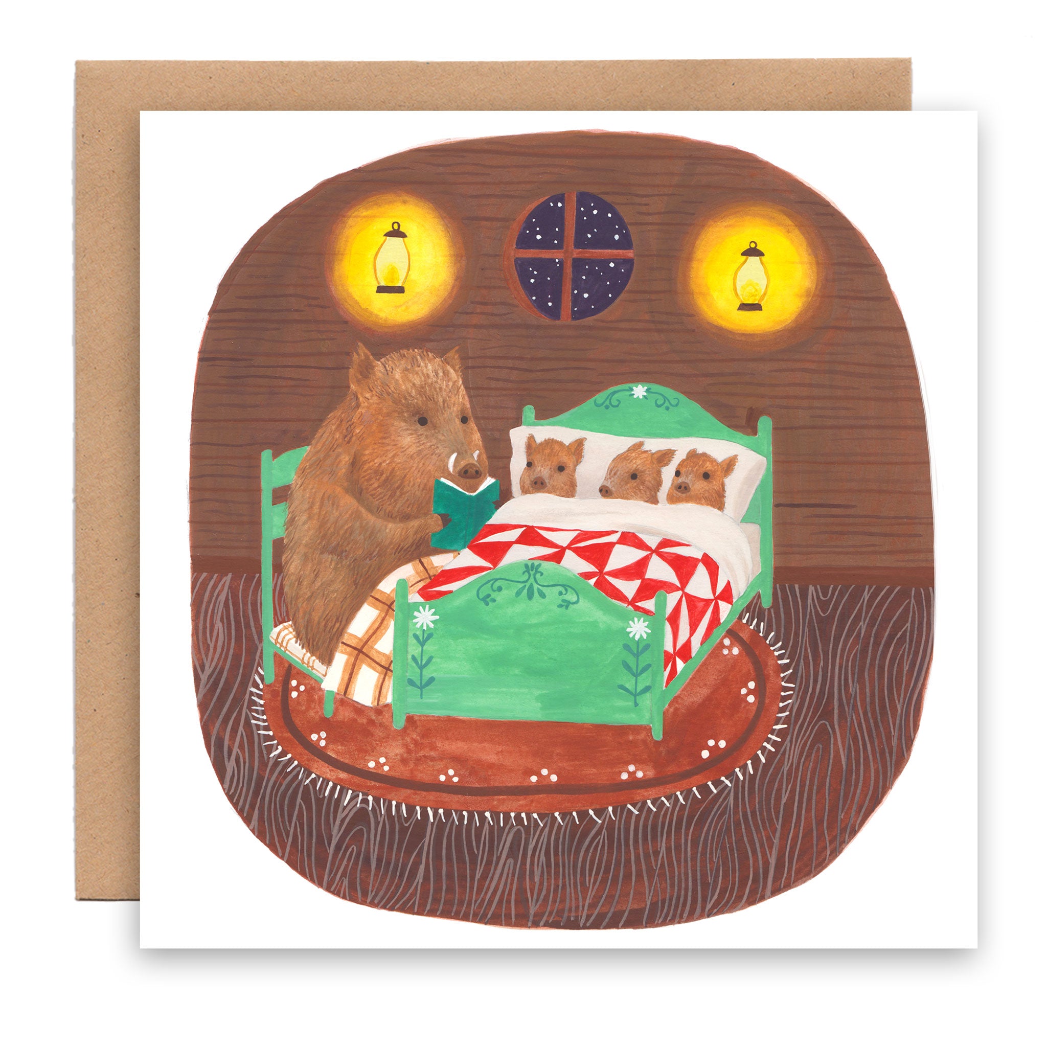 Wild boar family card