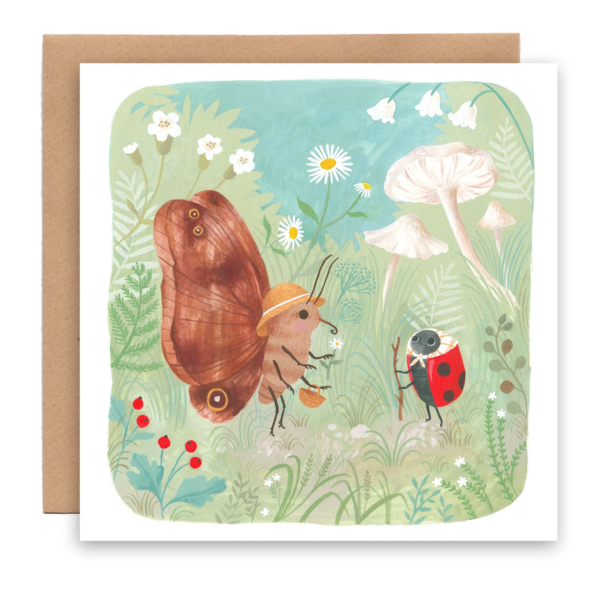 Butterfly and ladybird card