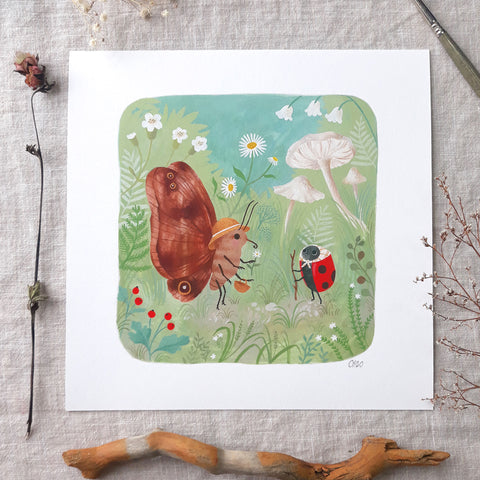 Butterfly and ladybird print