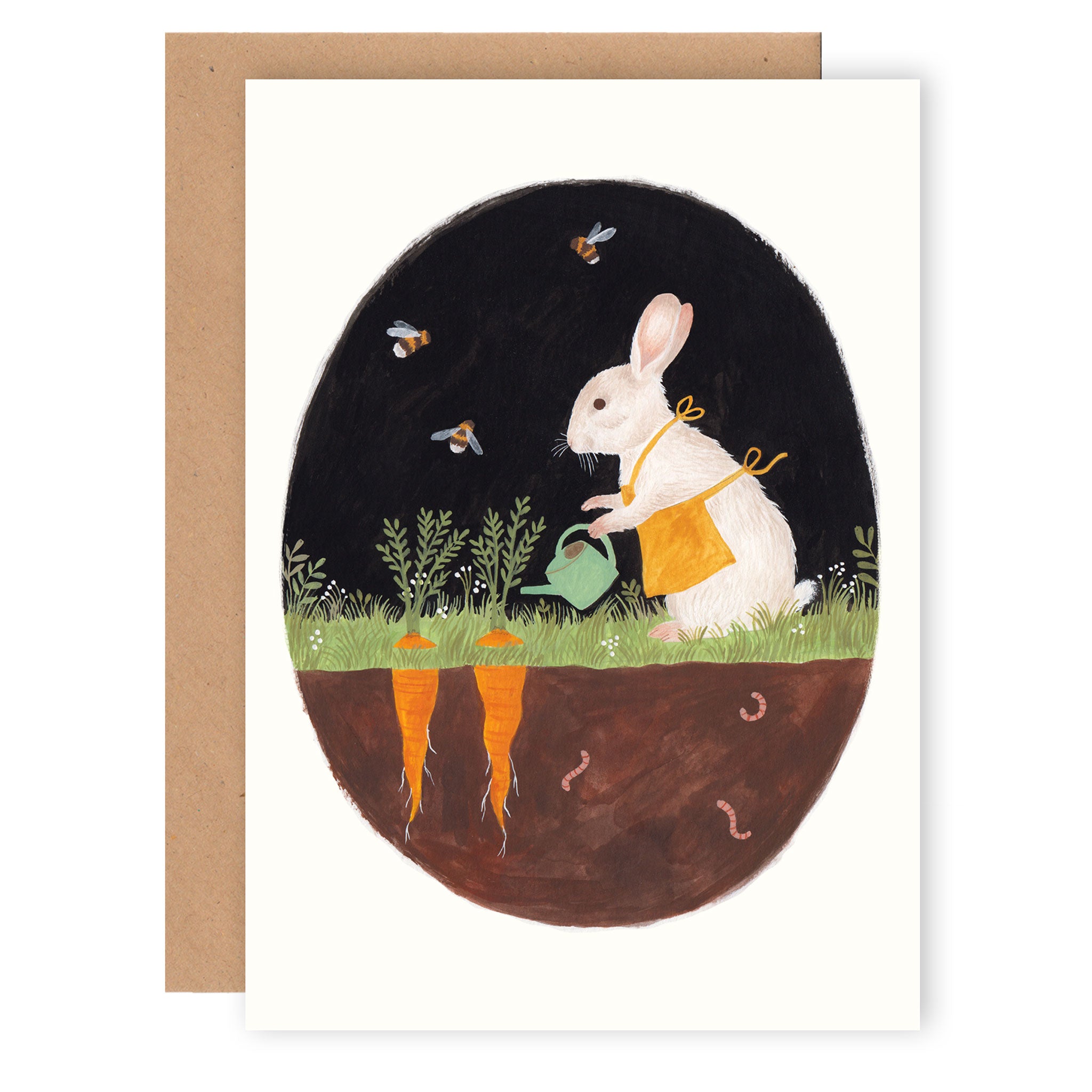 Rabbit gardener A6 card