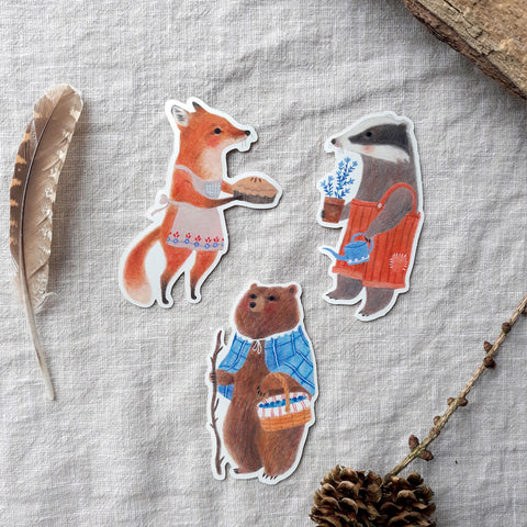 Woodland animals stickers
