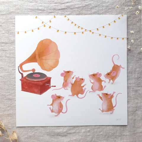 Happy mice print