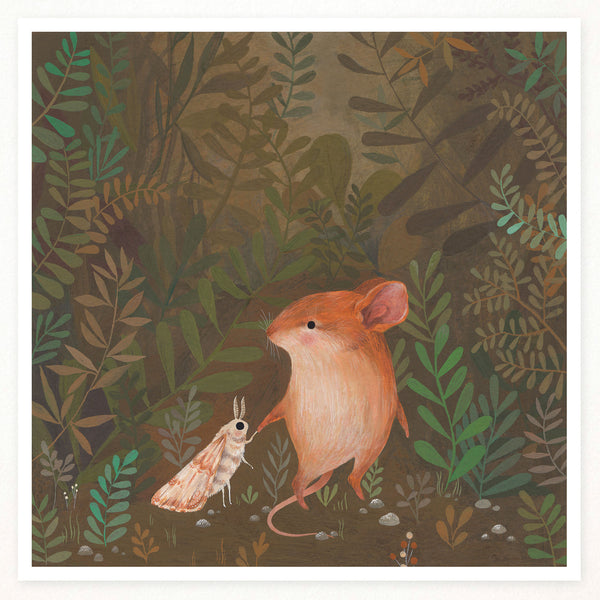 Mouse and moth print - limited edition